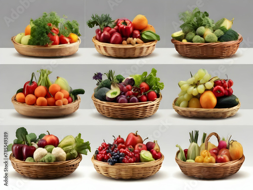 collage of vegetables. food  collage  fruit  salad  healthy  fresh  diet  meal Ai generated 