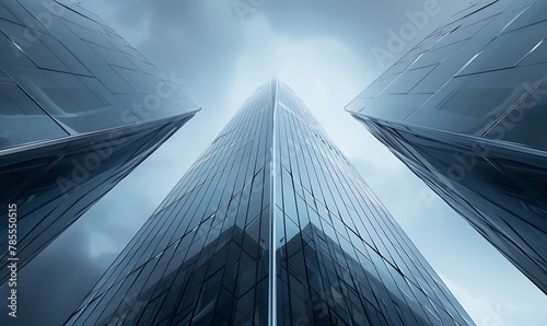 Immersive digital skyscraper, Futuristic design, sleek lines, intricate details, and advanced rendering techniques create a captivating modern