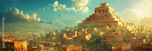 Spectacular Glimpse into the Heartbeat of the Oldest Civilization - A Mesmerizing Ancient Cityscape #785551766