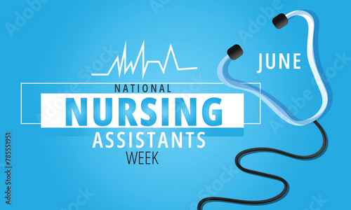 National Nursing Assistants week. background, banner, card, poster, template. Vector illustration. 