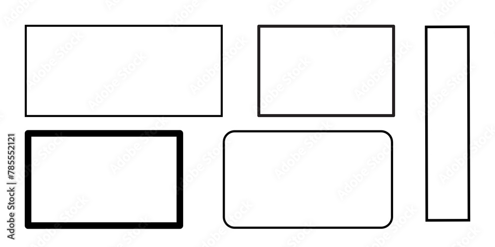 Six Rectangle Outlines, Icons, Shapes, Vector Illustration Six Rectangle Outlines, Icons, Shapes, Vector Illustration