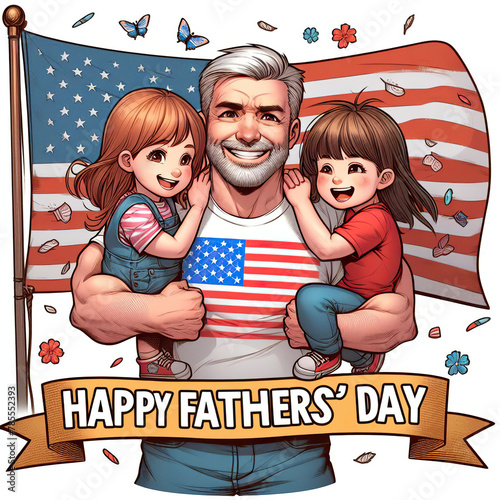 Happy Father's Day Cartoon Image.