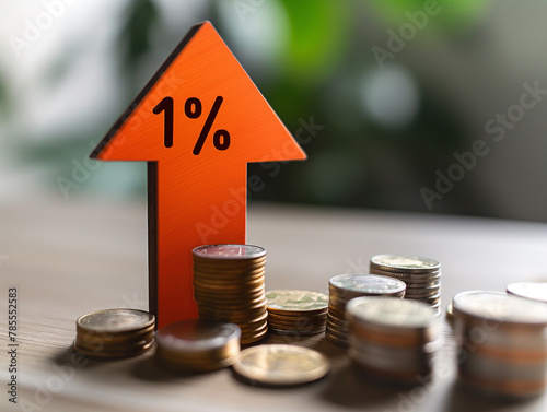 Financial Concept of a Small Interest Rate Hike
 photo