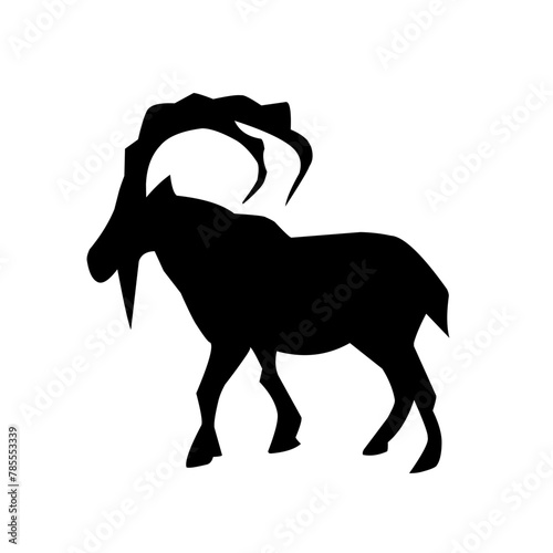 Vector silhouette of wild gaoat and argali