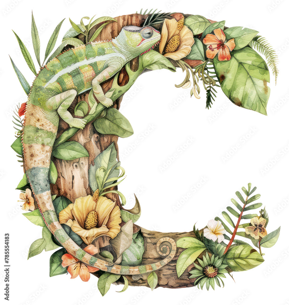 Obraz premium PNG The letter C nature white background dinosaur