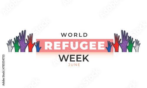World Refugee Week. background, banner, card, poster, template. Vector illustration.