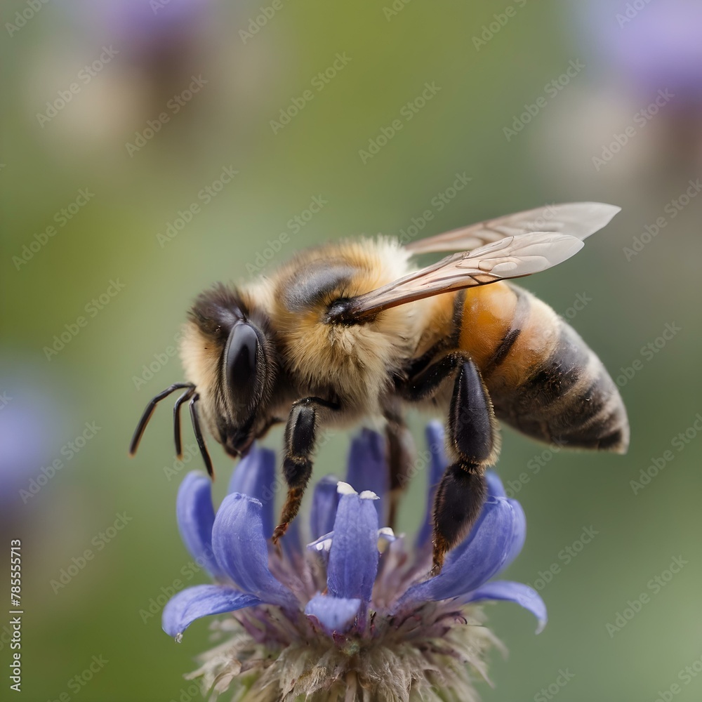 bee on a purple flower