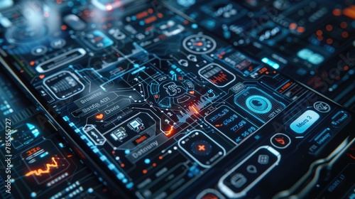 Advanced Circuit Board Technology Interface Close-Up