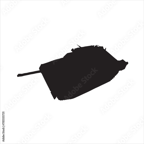 Black army military uk tank silhouette vector icon illustration.