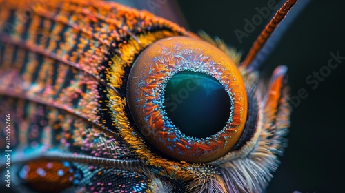 Eyes and Wildlife: A breathtaking macro close-up photo of a butterflys eye