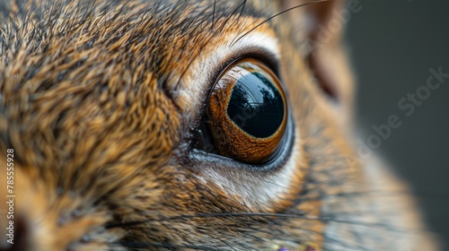 Eyes and Wildlife: An intimate macro close-up photo of a squirrels eye