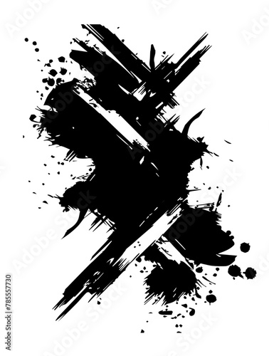 Traces de peinture noire grunge vectorielles éclaboussures