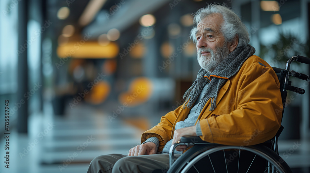 elderly man in a wheelchair