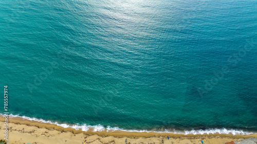 Aerial view of the Calabrian coast near Nicotera, southern Italy. There is no one on the beach. photo