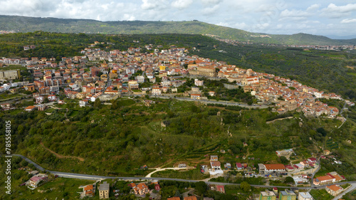 Aerial view of Nicotera, an Italian municipality located in the province of Vibo Valentia in Calabria, Italy. photo