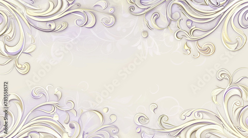 Lavender and white retro swirls offer a romantic touch for gentle branding materials.