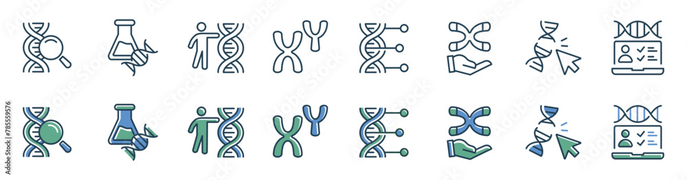 molecular chromosome genetic dna icon vector set biotechnology helix genome science heredity signs illustration for web and app molecular chromosome genetic dna icon vector set biotechnology helix genome science heredity signs illustration for web and app