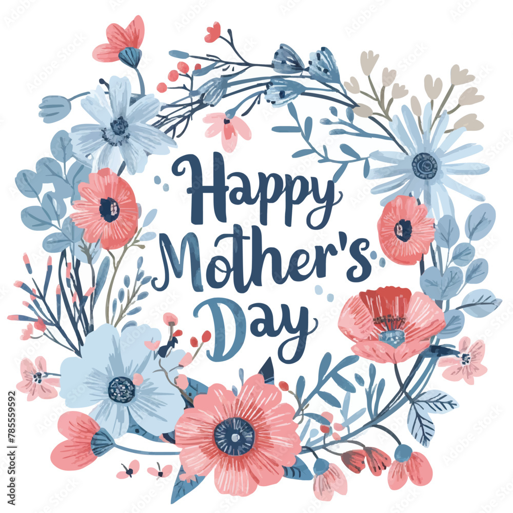 Vector flowers with lettering Vector flowers with lettering