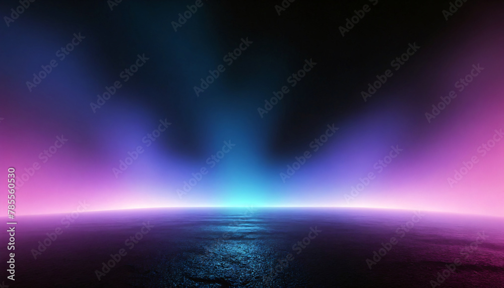 Abstract dark road background with glowing smoke effect