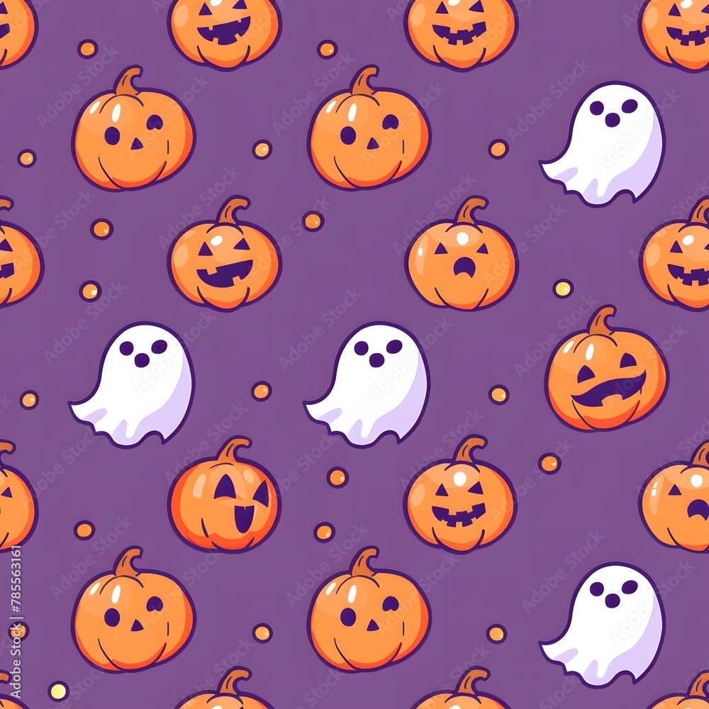 pattern of cute pumpkins and ghosts pattern of cute pumpkins and ghosts