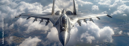 a military jet fighter plane with missiles in flight that is grey in colour photo