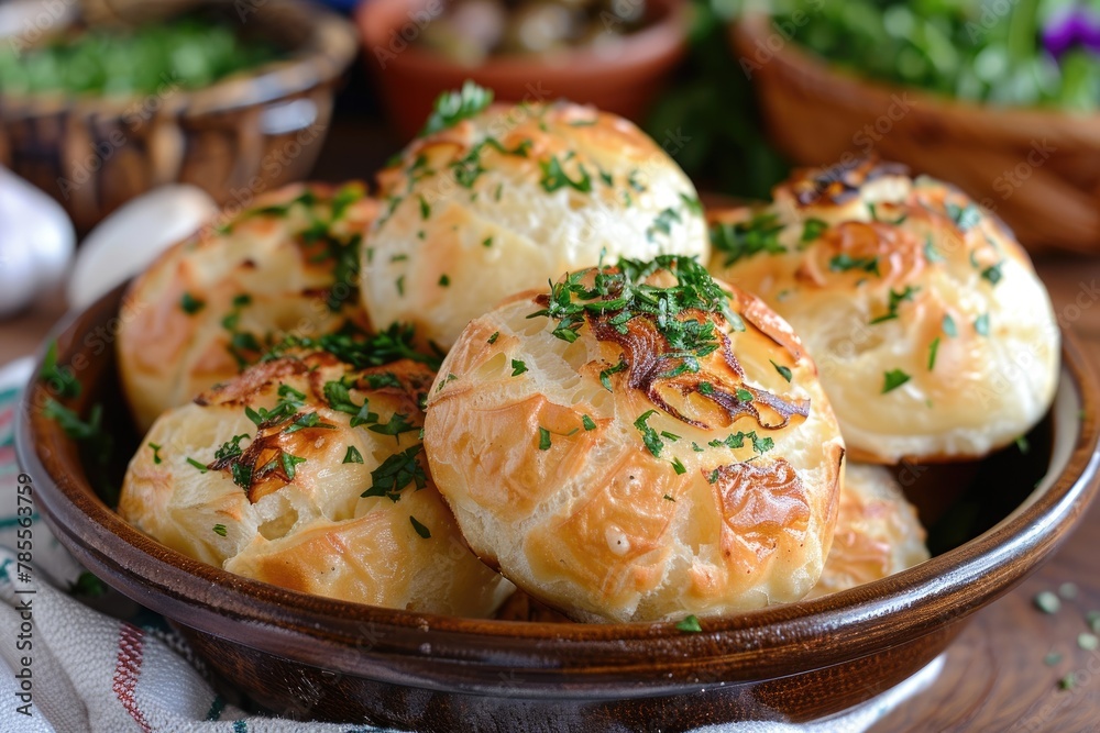 Pao de Queijo brazilian cheese bread in the kitchen table professional advertising food photography Pao de Queijo brazilian cheese bread in the kitchen table professional advertising food photography