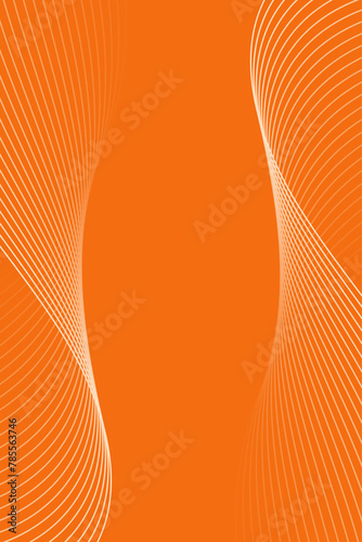 Abstract background with waves for banner. Standart poster size. Vector background with lines. Element for design. Orange gradient. Brochure, booklet. Summer, spring