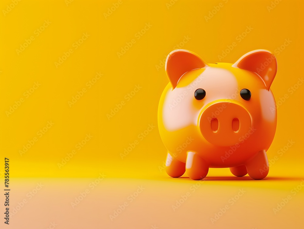 piggy bank on minimalist orange pastel background, copy space finance bank concept, save money business strategy piggy bank on minimalist orange pastel background, copy space finance bank concept, save money business strategy