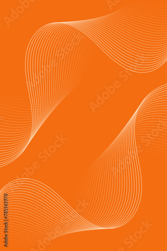 Abstract background with waves for banner. Standart poster size. Vector background with lines. Element for design. Orange gradient. Brochure, booklet. Summer, spring