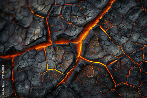 An extreme close-up of Earth's surface, showing detailed textures that resemble a leaf's veins drying out and burning at the tips