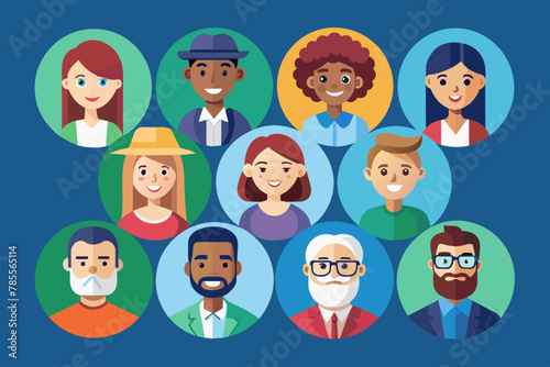 Vector icon set featuring diverse people avatars, ideal for representing individuals across various contexts and platforms