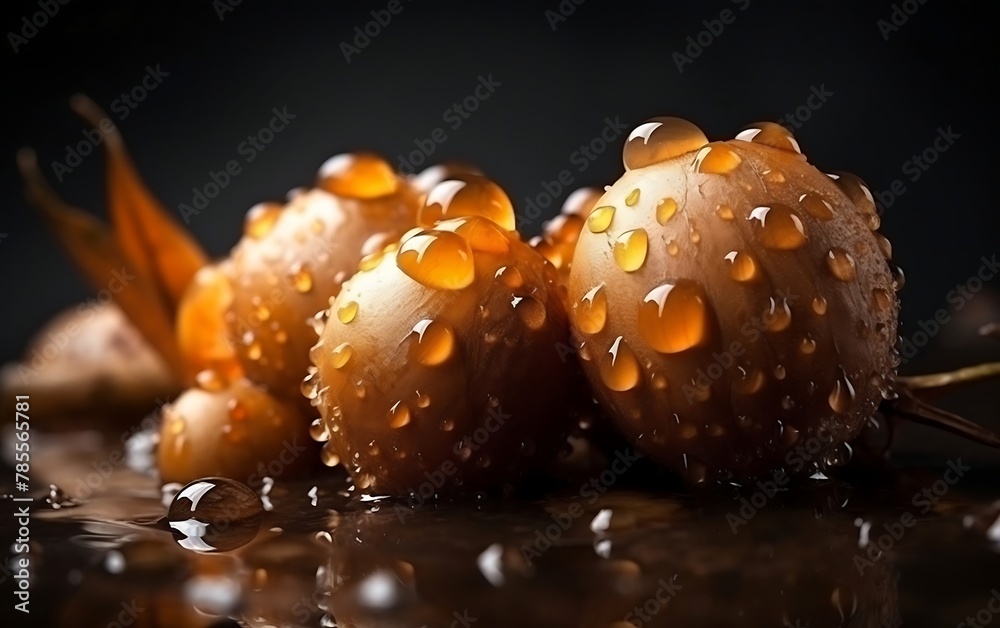 Fresh Longan covered with water drops Fresh Longan covered with water drops