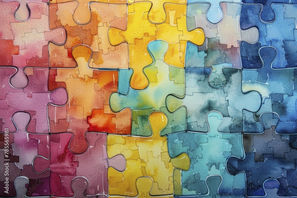 Vibrant puzzle pieces converge in a harmonious dance, embodying strategic solutions against a serene watercolor backdrop. Vibrant puzzle pieces converge in a harmonious dance, embodying strategic solutions against a serene watercolor backdrop.