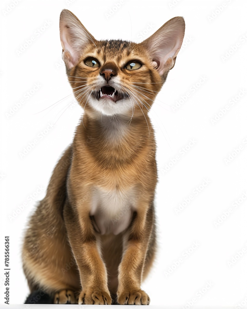 Abyssinian cat on isolated background