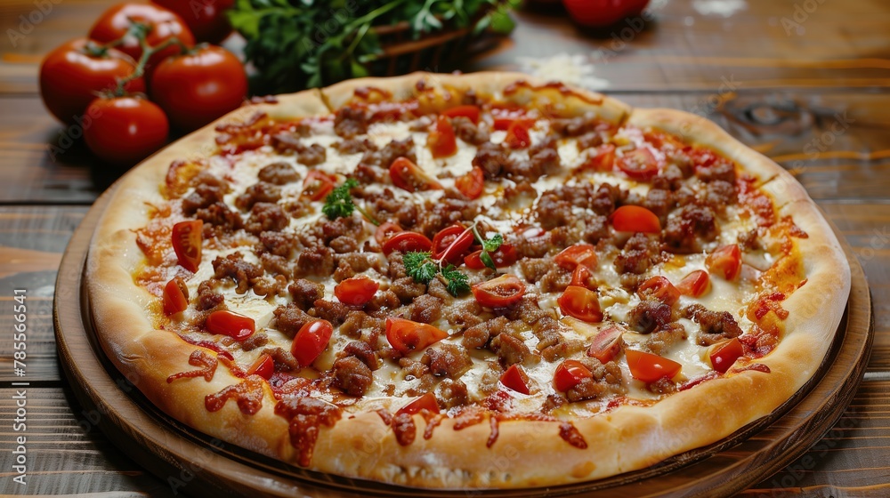 Delicious meat pizza