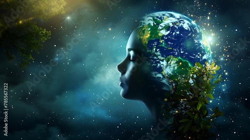 Artistic image of mother earth. World environment and mother earth day concept