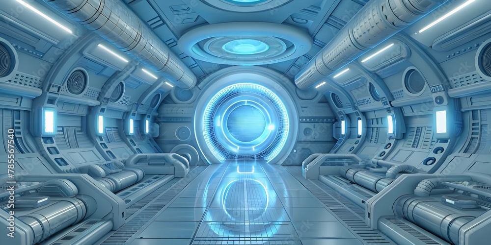 abstract futuristic interior of modern space ship abstract futuristic interior of modern space ship