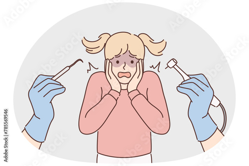 Terrified girl scared of dentist