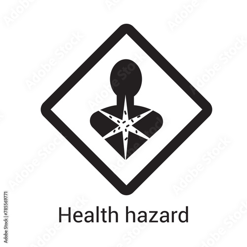 Health hazard black silhouette vector warning sign photo