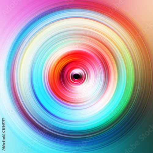 Colorful radial motion effect. Abstract rounded background. Color curves and sphere. Multi color gradient rings and circles wallpaper. Colored texture backdrop and banner.