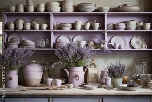 Chic and elegant vintage home decor adorned with delightful lavender floral accents