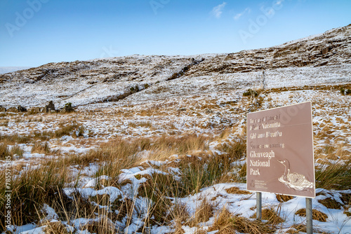 Glenveagh National Park covered in snow, County Donegal - Ireland
