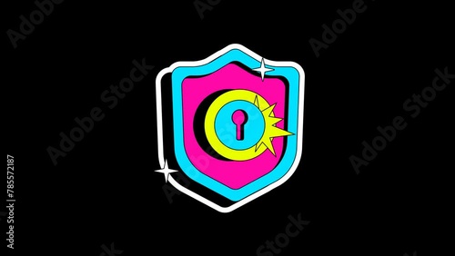 shield and unlock animated with Alpha Channel (transparent) (ID: 785572187)