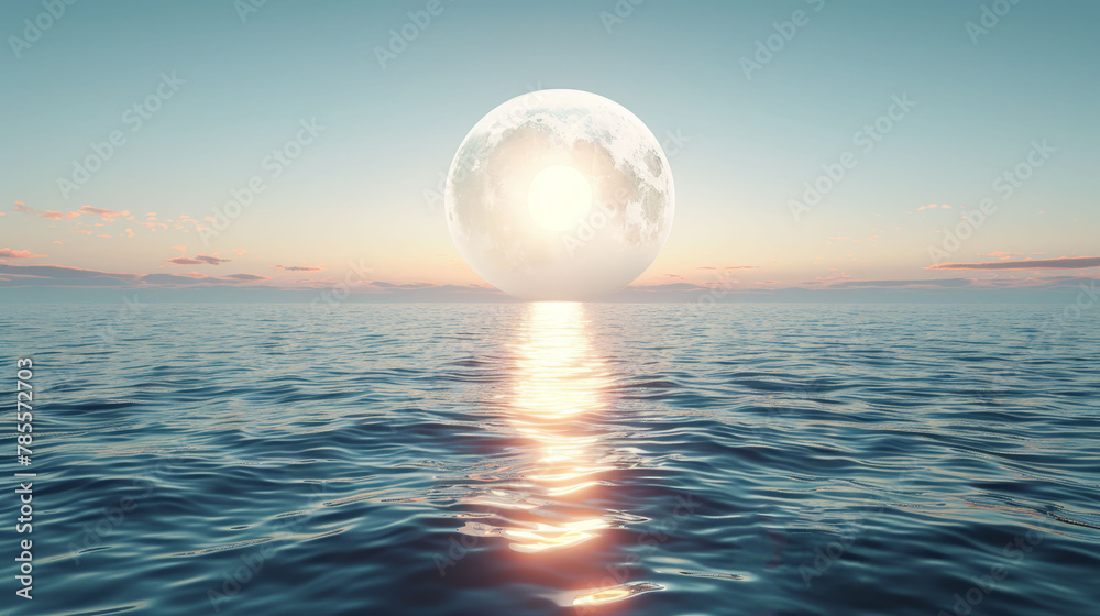A large white ball hovers in the middle of a body of water Nearby, another large white ball floats in the ocean A large white ball hovers in the middle of a body of water Nearby, another large white ball floats in the ocean