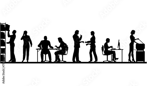 Business people having meeting or conference. Coworkers sitting at the table silhouette