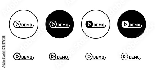 Demo video class or educational course icon. online free video guide symbol