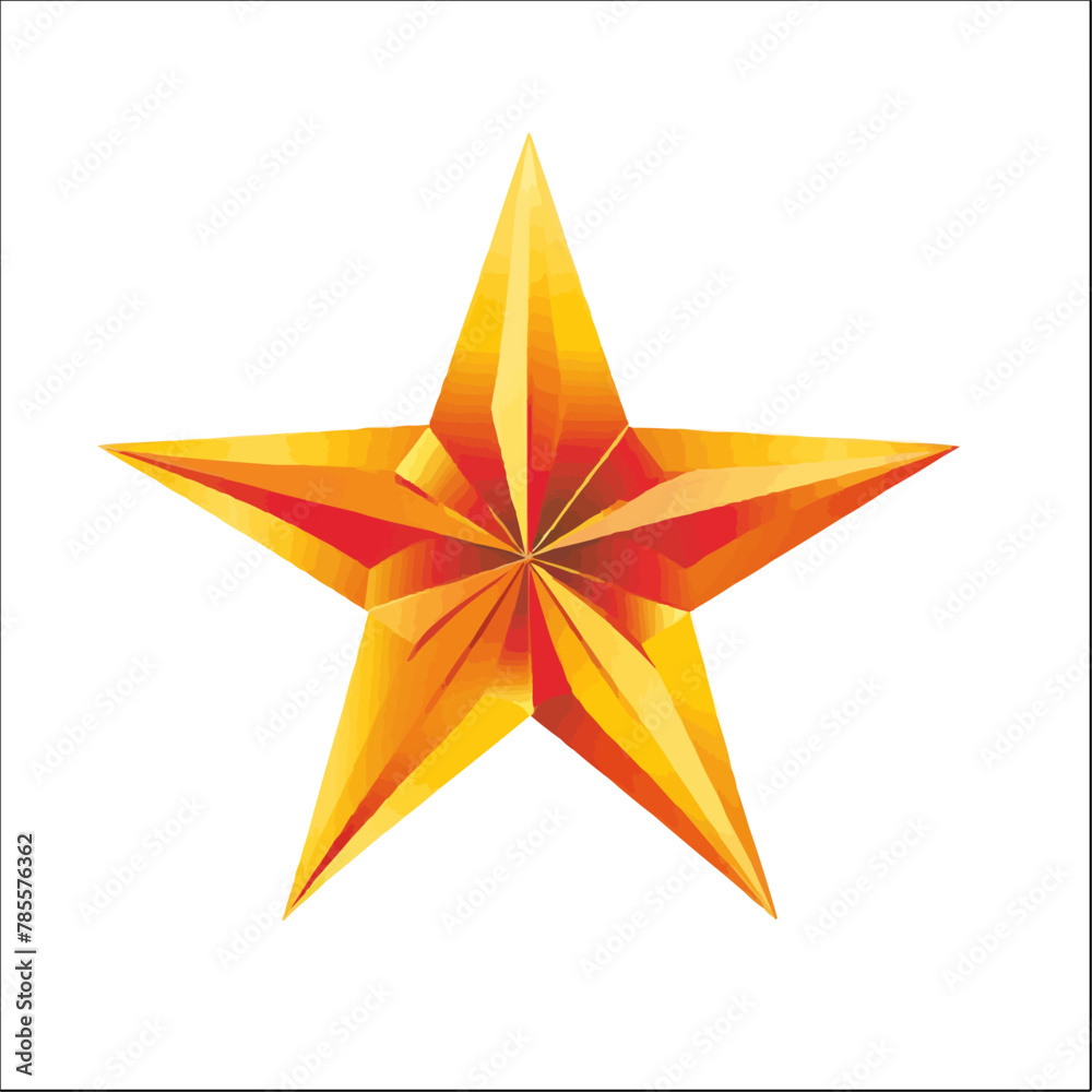 Obraz premium Vector Clipart - Yellow Star Illustration