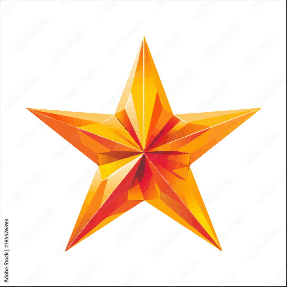 Fototapeta premium Vector Clipart - Yellow Star Illustration
