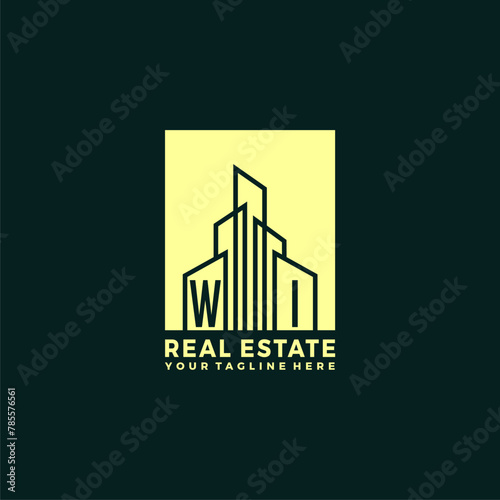 WI initials vector luxury real estate logo design
