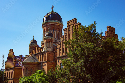Orthodox Church of the Three Saints on the territory of Chernivtsi National University, Residence of Bukovinian and Dalmatian Metropolitans in Chernivtsi, Ukraine. UNESCO 